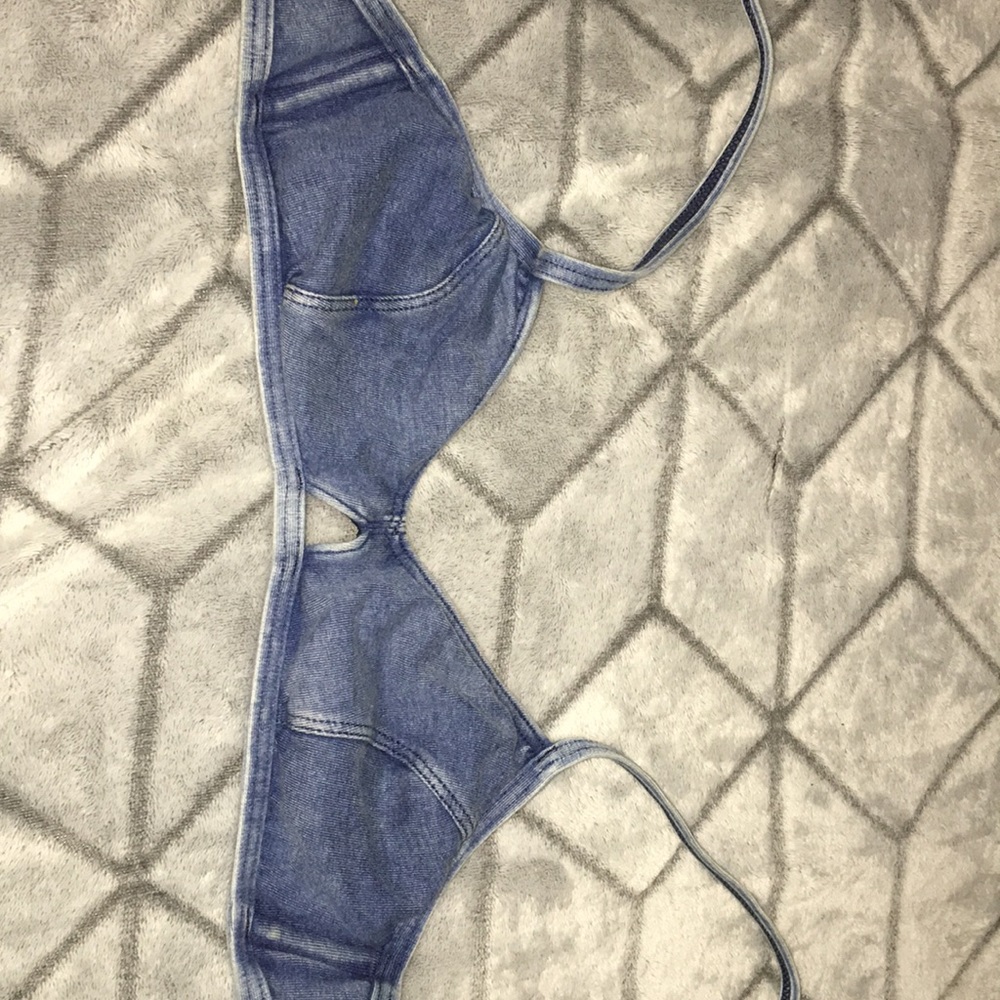 Roxy denim bikini top